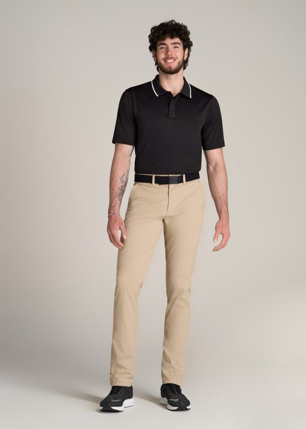 A.T. Performance Tipped Golf Polo for Tall Men in Black - Image 4