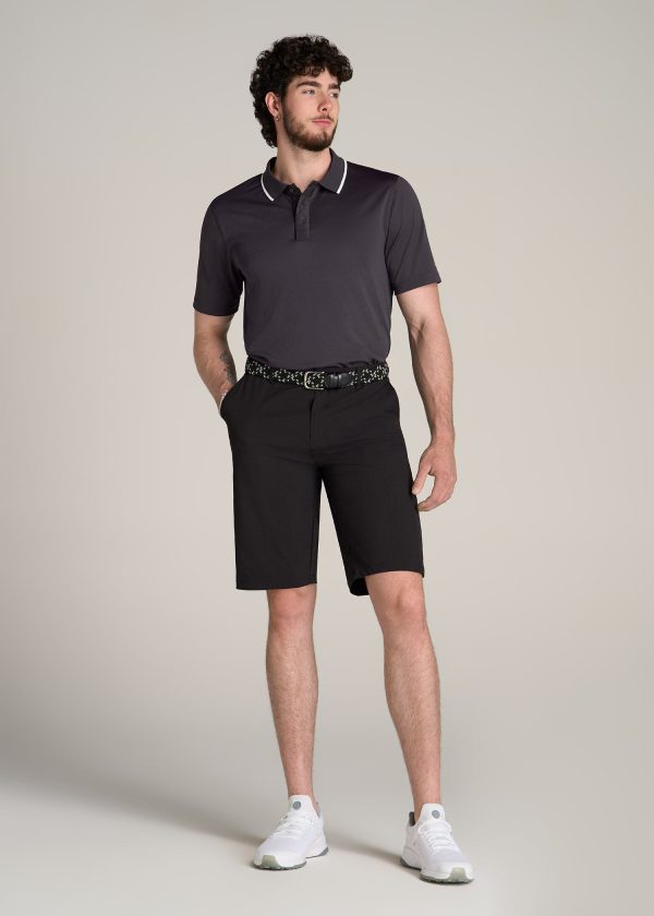 A.T. Performance Tipped Golf Polo for Tall Men in Charcoal - Image 4