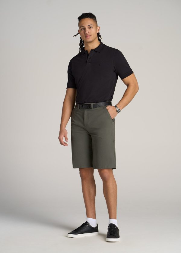 Men's Tall Classic Polo with Embroidered Logo in Black - Image 4