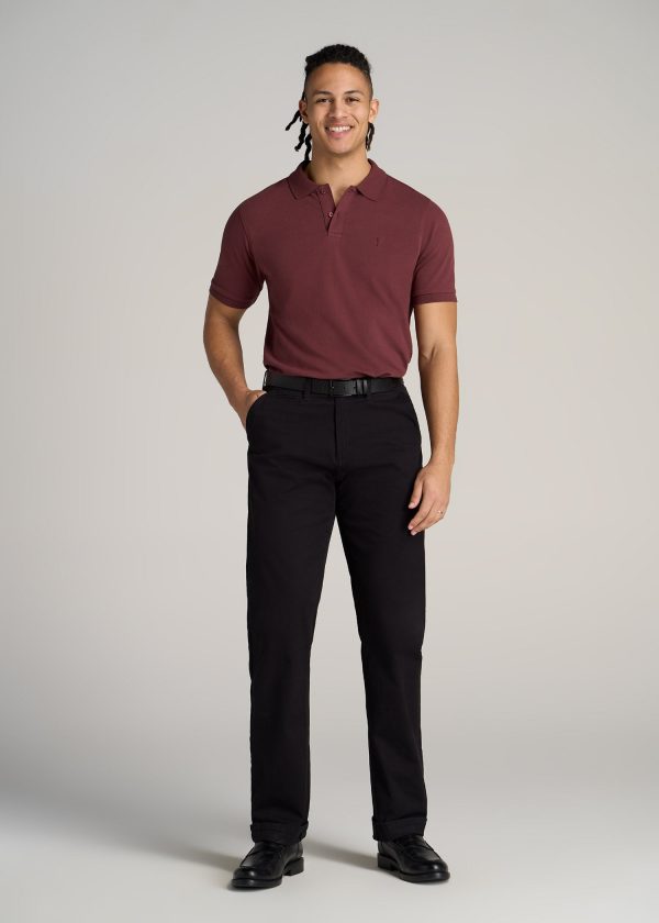 Men's Tall Classic Polo with Embroidered Logo in Cherry Brown - Image 5