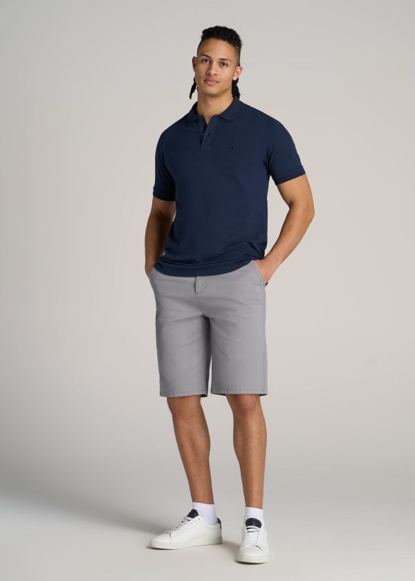 Men's Tall Classic Polo with Embroidered Logo in Marine Navy - Image 4