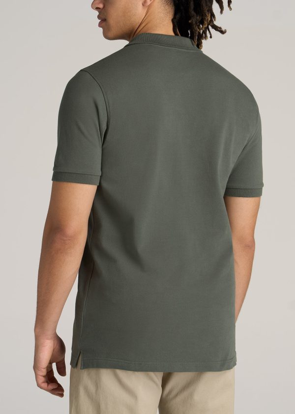 Men's Tall Classic Polo with Embroidered Logo in Spring Olive - Image 5