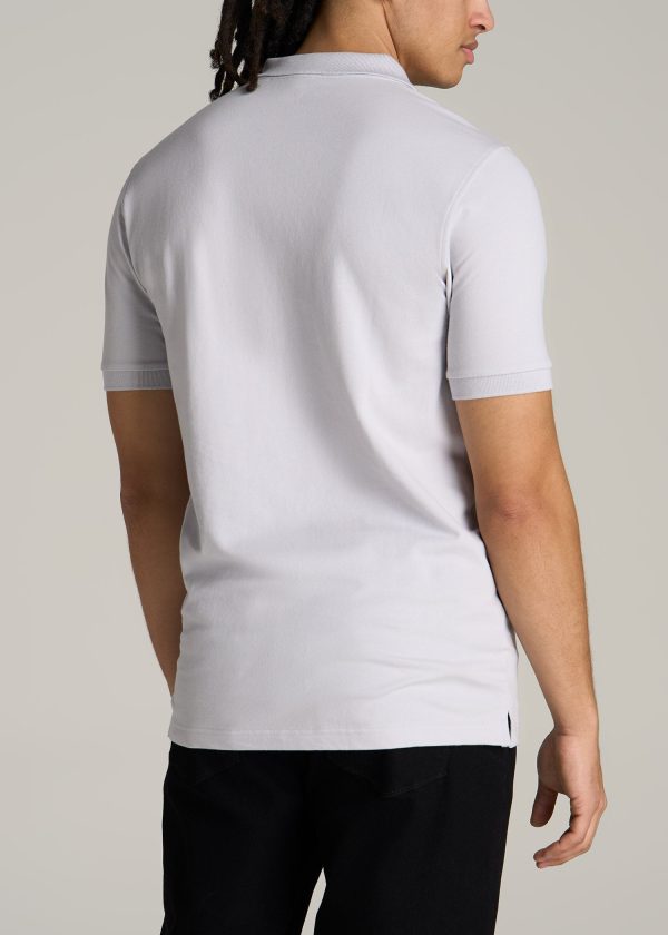 Men's Tall Classic Polo with Embroidered Logo in Vapor Grey - Image 5