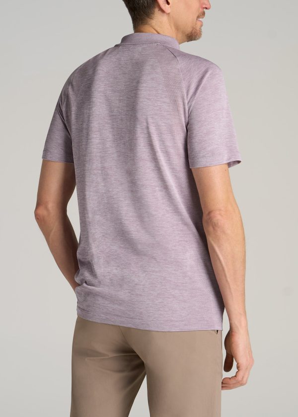 A.T. Performance: Raglan Men's Tall Polo Shirt in Lavender Mix - Image 5