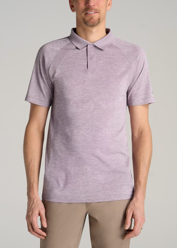 A.T. Performance: Raglan Men's Tall Polo Shirt in Lavender Mix