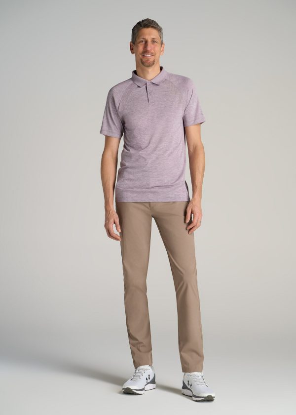 A.T. Performance: Raglan Men's Tall Polo Shirt in Lavender Mix - Image 4