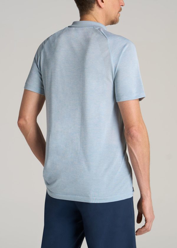 A.T. Performance: Raglan Men's Tall Polo Shirt in Light Blue Mix - Image 5