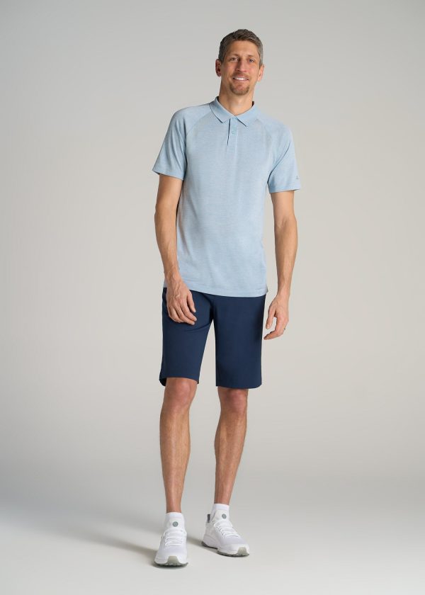 A.T. Performance: Raglan Men's Tall Polo Shirt in Light Blue Mix - Image 4