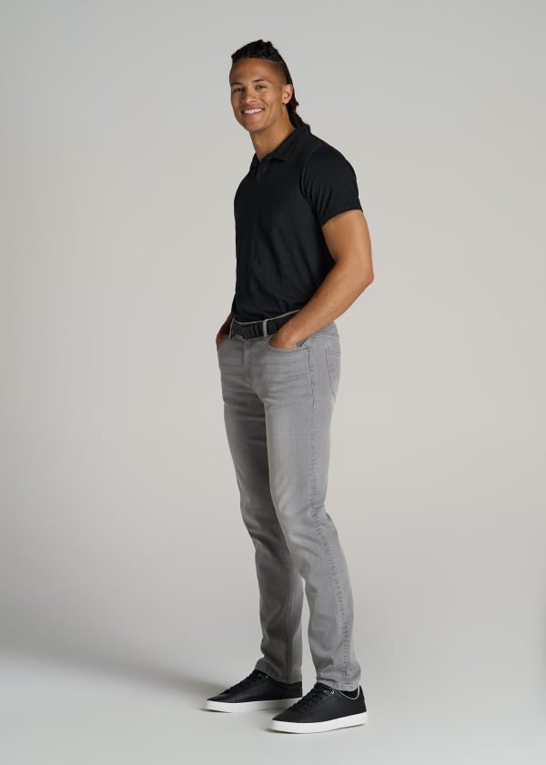 Slub Men's Tall Polo Shirt in Black - Image 4