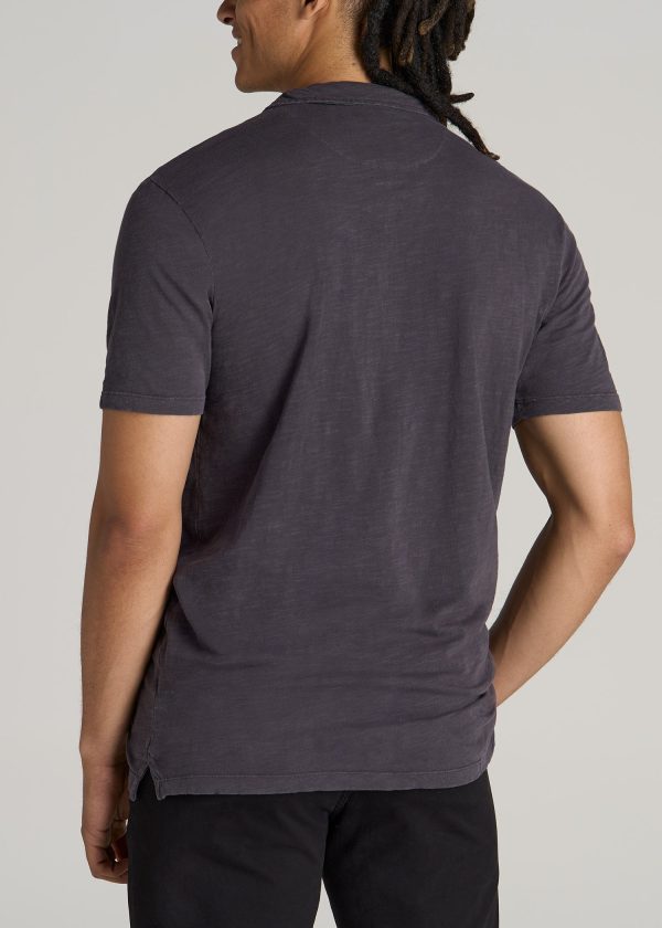 Slub Men's Tall Polo Shirt in Charcoal - Image 5