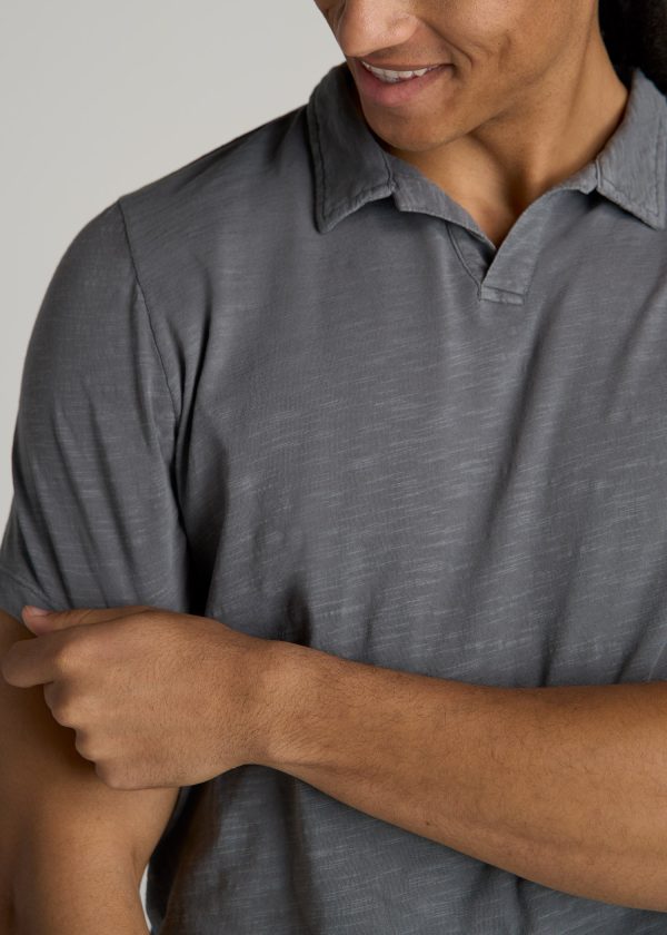 Slub Men's Tall Polo Shirt in Slate - Image 2