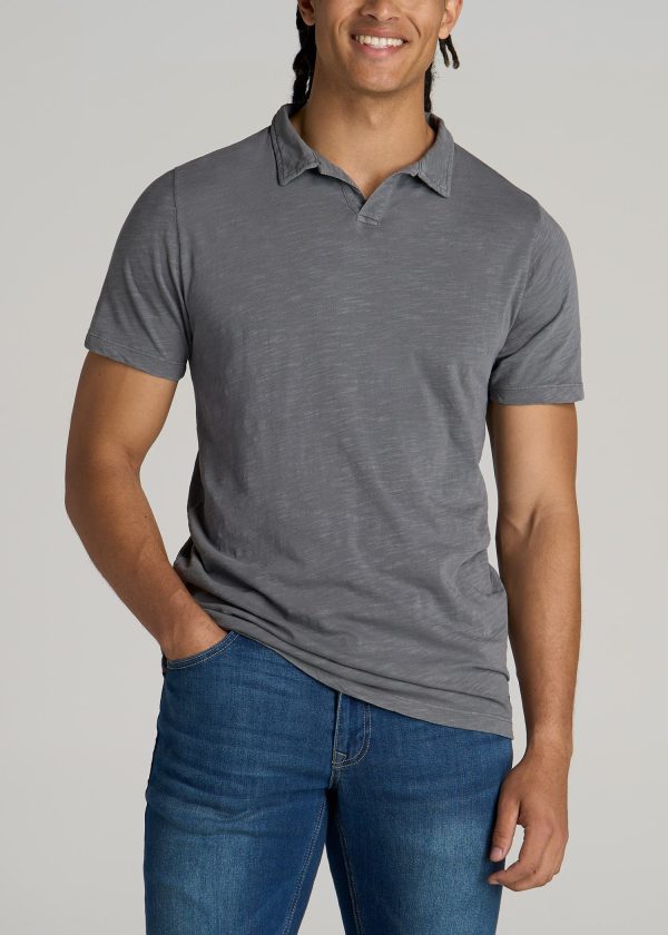 Slub Men's Tall Polo Shirt in Slate