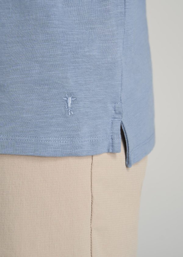 Slub Self Collar Tall Polo Shirt in Chambray - Image 2