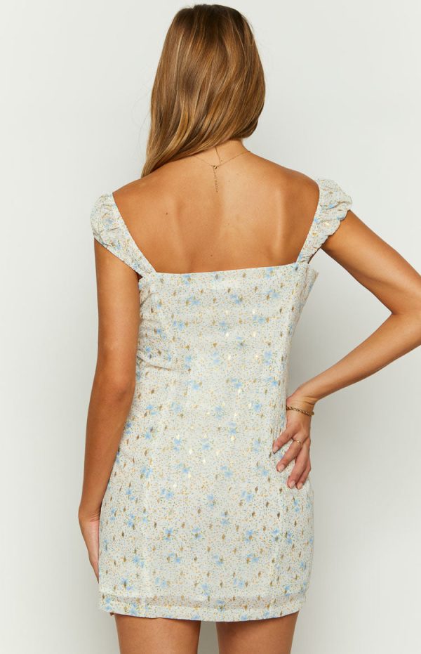 Demi Blue Floral Mini Dress - Image 5