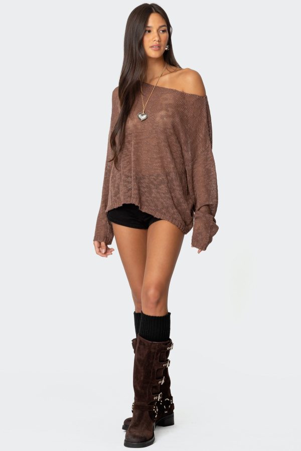 Bri Oversized Boat Neck Sweater - Image 4