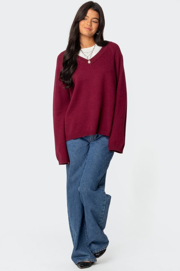 Martha Oversized V Neck Sweater - Image 5