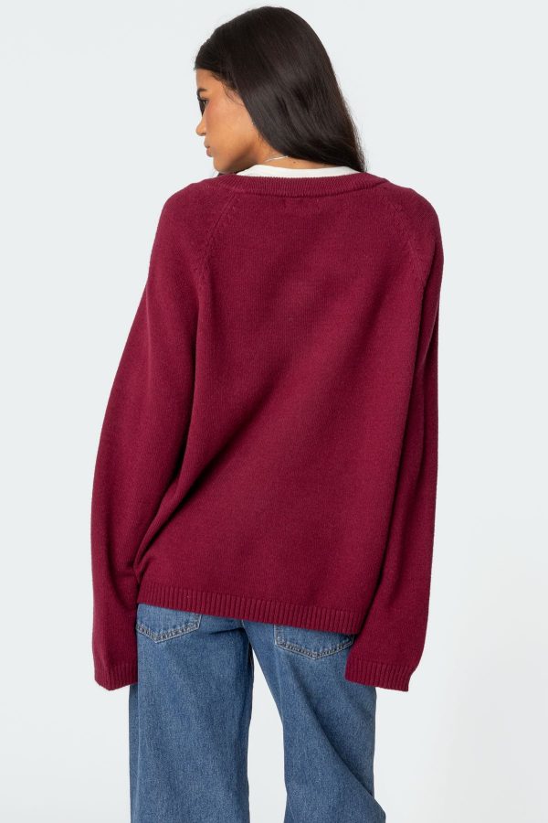 Martha Oversized V Neck Sweater - Image 4