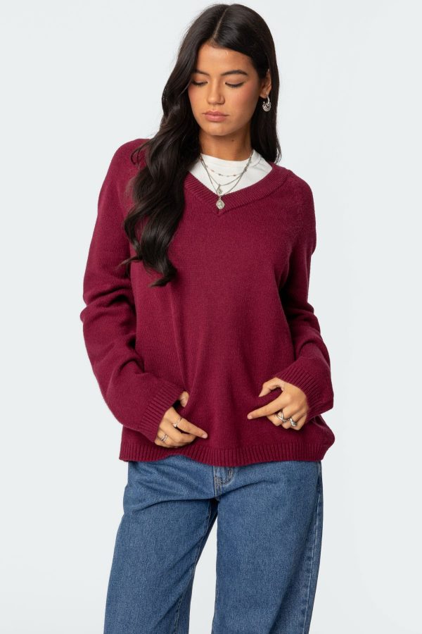 Martha Oversized V Neck Sweater