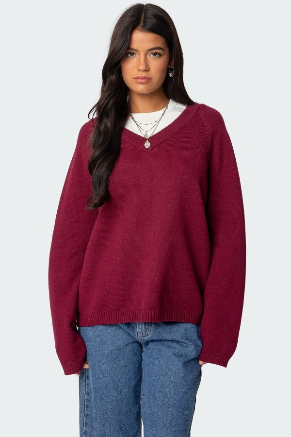 Martha Oversized V Neck Sweater - Image 3