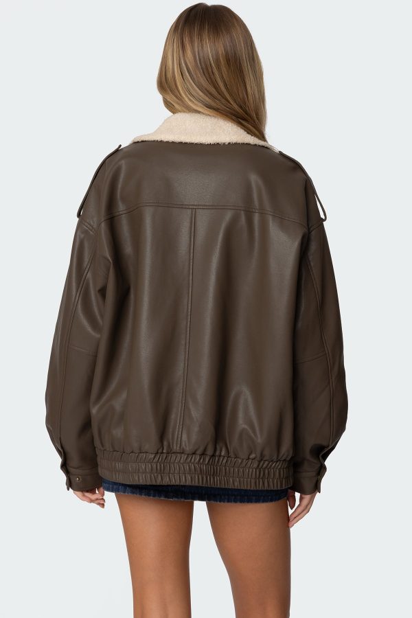 Ann Oversized Faux Leather Jacket - Image 5