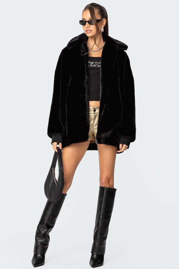 Taylor Oversized Faux Fur Jacket - Image 2