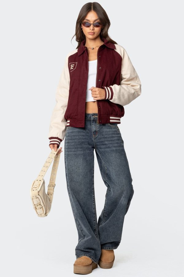 Varsity Oversized Bomber Jacket - Image 2