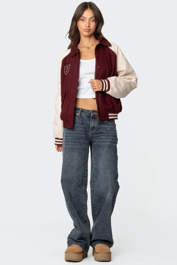 Varsity Oversized Bomber Jacket - Image 4