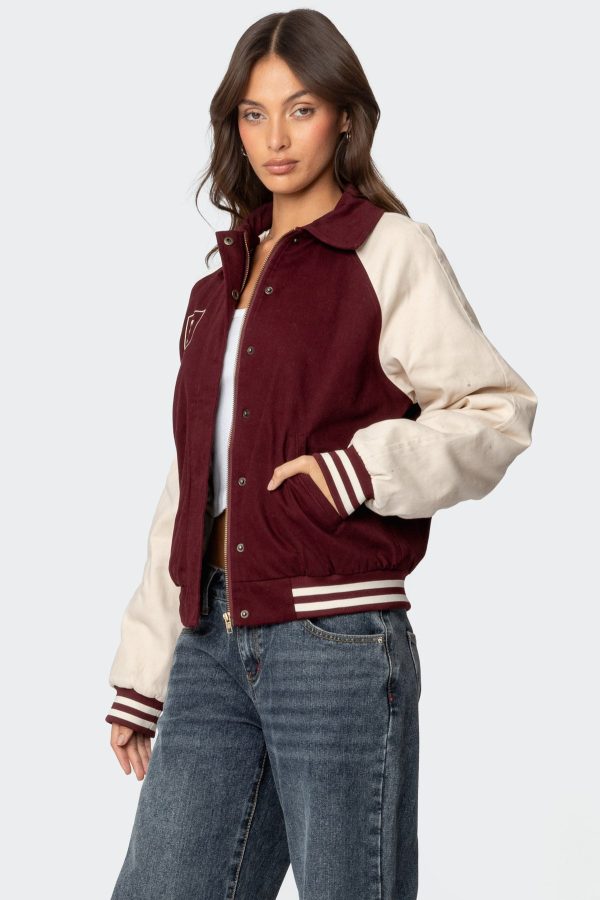 Varsity Oversized Bomber Jacket - Image 3