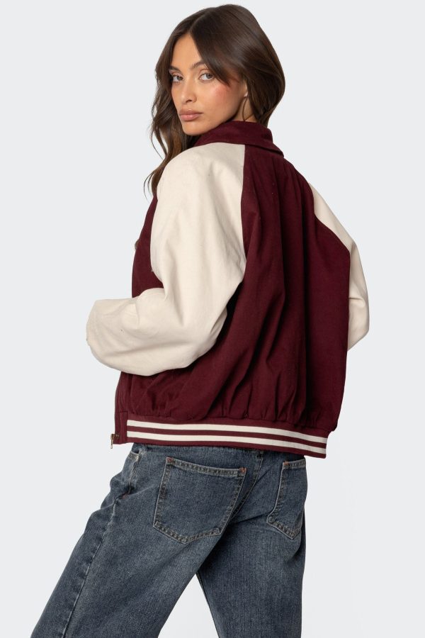 Varsity Oversized Bomber Jacket - Image 5