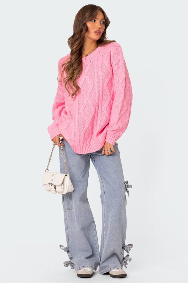 Kennedy Oversized Cable Knit Sweater - Image 2