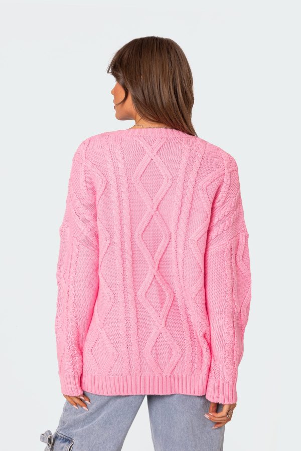 Kennedy Oversized Cable Knit Sweater - Image 4