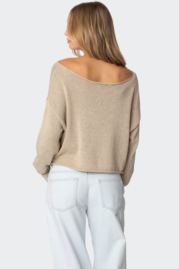 Aviv Wide Neck Oversized Sweater - Image 4