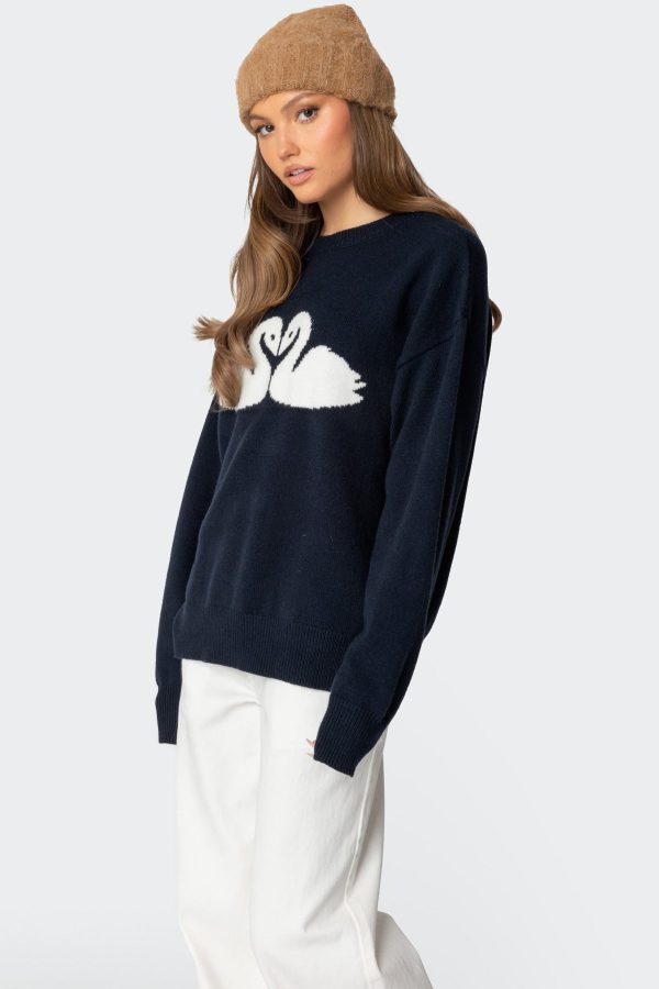 Swan Oversized Knit Sweater - Image 4