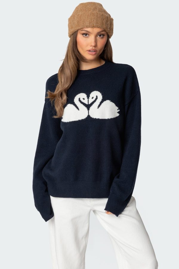 Swan Oversized Knit Sweater