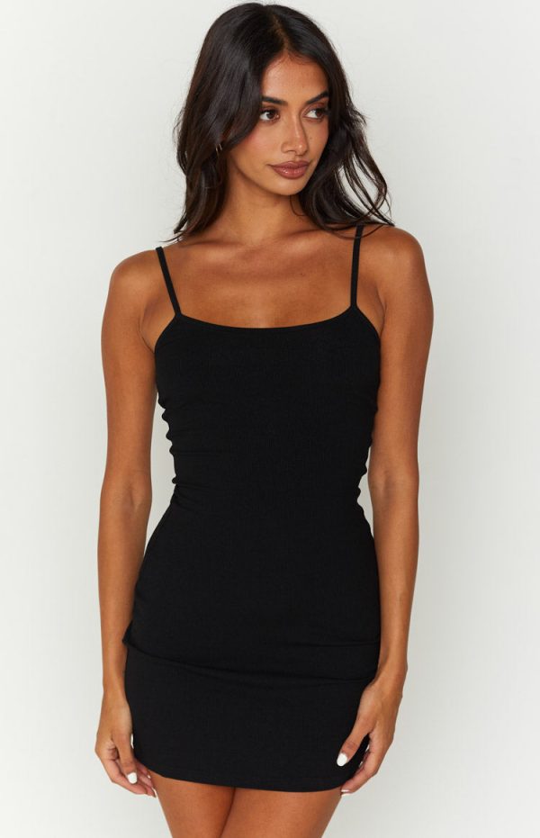 Ingrid Black Mini Slip Dress - Image 5