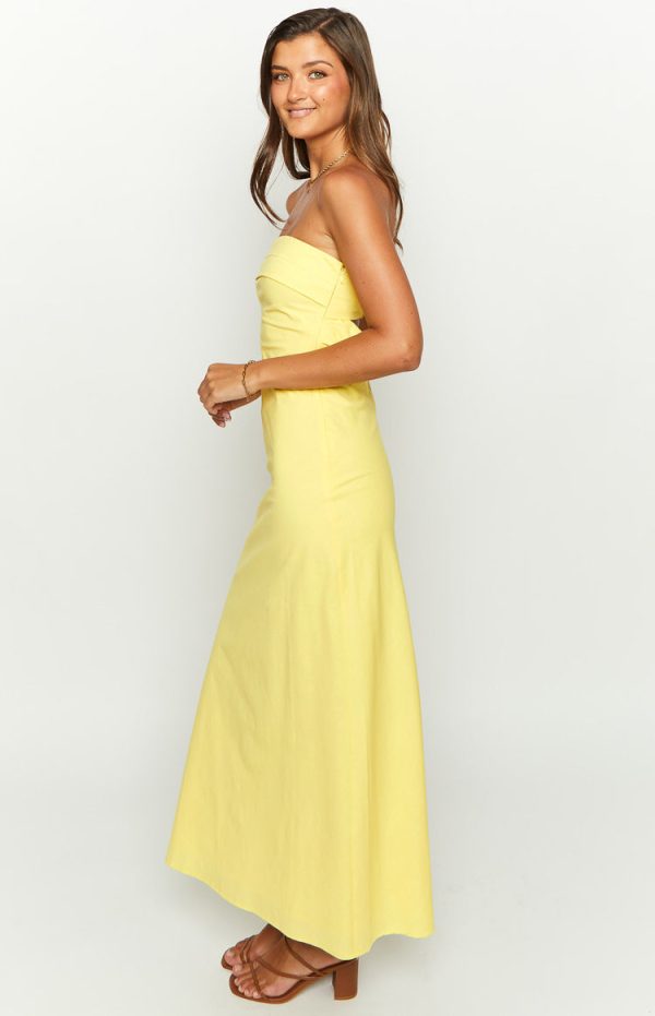 Summer Lemon Strapless Midi Dress - Image 6